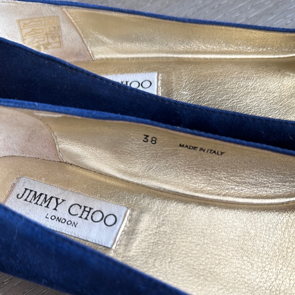 Jimmy Choo Blue Ballet Flats with Bow - Picture 2 of 5